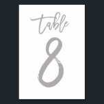 Numéro De Table Numéro de tableau à main chic en argent | Tableau<br><div class="desc">Cartes de numéro de table modernes.</div>