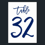 Numéro De Table Numéro de tableau à main chic Marine | Tableau 32<br><div class="desc">Contactez-moi pour obtenir des numéros de table supplémentaires ou des couleurs personnalisées.</div>
