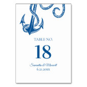 Numéro De Table Numéro de tableau Ancre bleu et blanc (Dos)
