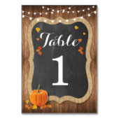 Numéro De Table Numéro de tableau Citrouille Mariage Rustic Chalk  (Dos)