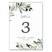 Numéro De Table Numéro de tableau de la branche d'olive moderne (Dos)