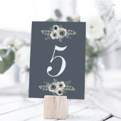 Numéro De Table Numéro de tableau de l'anémone et de l'eucalyptus