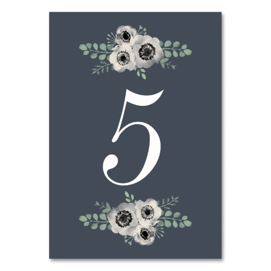 Numéro De Table Numéro de tableau de l'anémone et de l'eucalyptus (Par défaut)