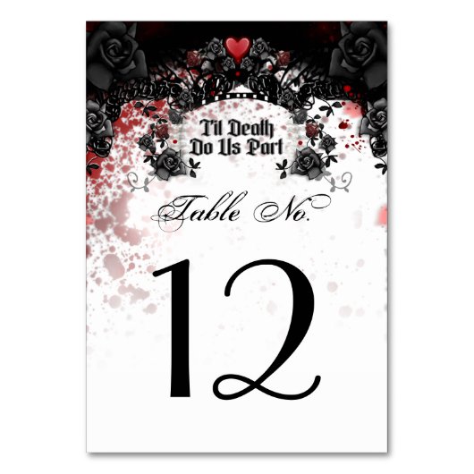 Numéro De Table Numéro de tableau du Mariage de squelette d'Hallow (Dos)
