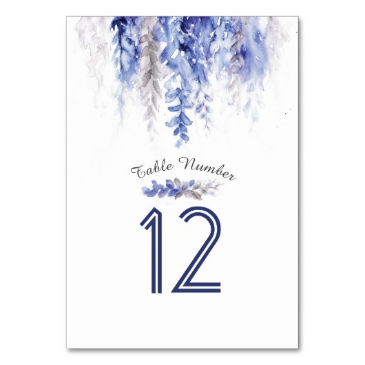 Numéro De Table Numéro de tableau feuille gris bleu cascade (Par défaut)