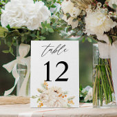 Numéro De Table Numéro de tableau Floral Beige & Orange