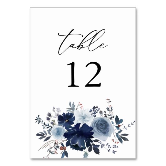Numéro De Table Numéro de tableau Floral Blue & Navy (Par défaut)