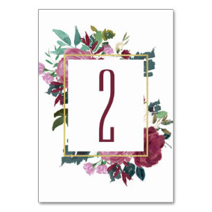 Numéro De Table Numéro de tableau floral bourguignon. Maroon maria
