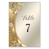 Numéro De Table Numéro de tableau Floral Orné Or (Dos)