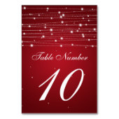 Numéro De Table Numéro de tableau Lignes étincelantes rouge (Dos)