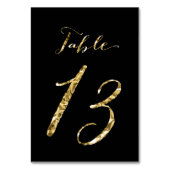 Numéro De Table Numéro de tableau mariage Black Gold Foil No 13 (Dos)