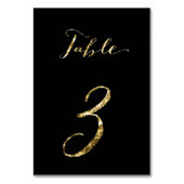 Numéro De Table Numéro de tableau mariage Black Gold Foil No 3 (Dos)