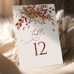 Numéro De Table Numéro de tableau Mariage d'aquarelle d'automne<br><div class="desc">Ajoutez une touche de fantaisie à votre mariage avec cette plaque de numéro de table enchanteresse ornée d'une délicate aquarelle de chute. Le design onirique crée sans effort une atmosphère magique pour votre journée spéciale, créant une expérience inoubliable pour vous et vos invités. Chaque panneau de numéro de table est...</div>