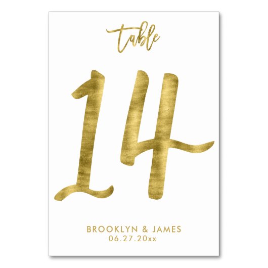 Numéro De Table Numéro de tableau mariage Effet d'huile d'or Numér (Par défaut)