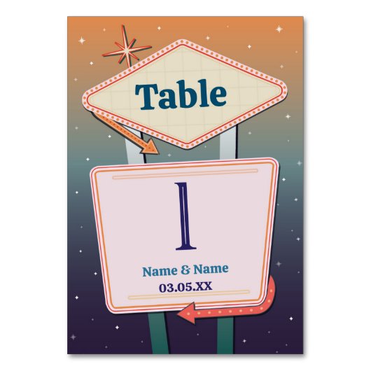 Numéro De Table Numéro de tableau Mariage Las Vegas Casino (Dos)