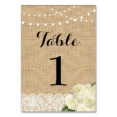 Numéro De Table Numéro de tableau Mariage Rustic Burlap Lights (Par défaut)