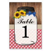 Numéro De Table Numéro de tableau Mariage Tournesol Jar Bois Rouge (Par défaut)