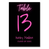Numéro De Table Numéro de tableau Neon Pink Script Graduation Part (Par défaut)