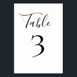 Numéro De Table Numéro de tableau noir et blanc<br><div class="desc">Numéro de table élégant dans la police de style signature. Personnalisez le numéro ou le modèle de conception pour vos besoins. Convient à la table de mariage.</div>