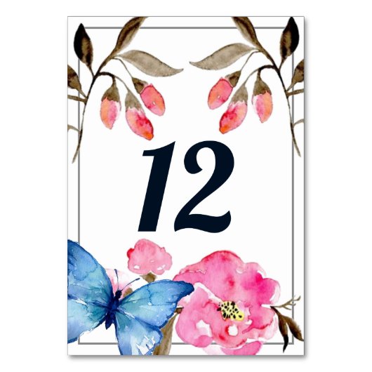 Numéro De Table Numéro de tableau - Papillon floral (Dos)