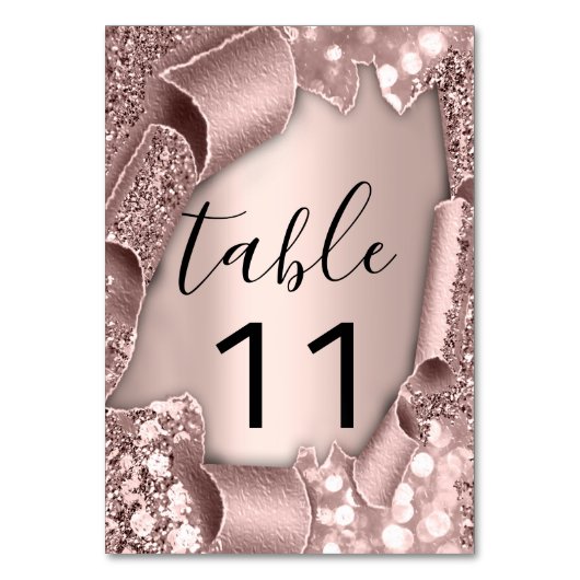 Numéro De Table Numéro de tableau Rose Glam Parties scintillant Ma (Dos)
