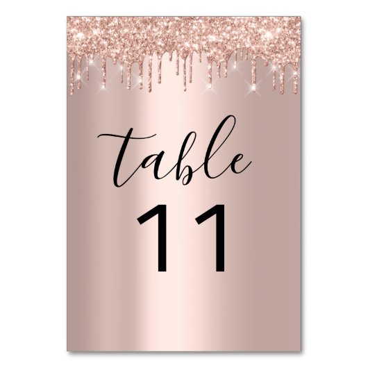 Numéro De Table Numéro de tableau Rose Gold Parties scintillant Ma (Dos)
