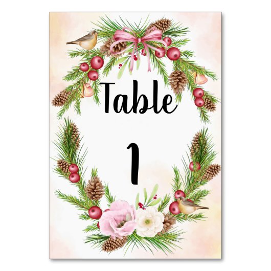 Numéro De Table Numéro de tableau Script Mariage de Noël (Dos)
