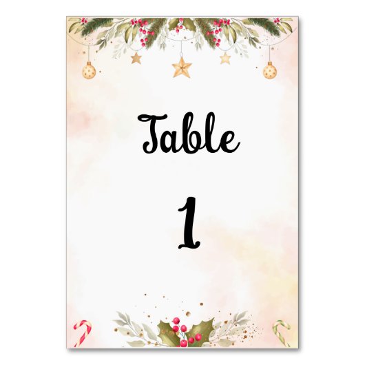 Numéro De Table Numéro de tableau Script Mariage de Noël (Dos)