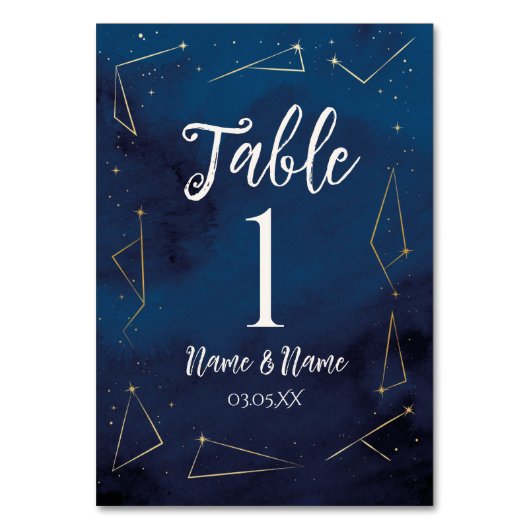 Numéro De Table Numéro de tableau Signes d'étoile Mariage Marine (Par défaut)