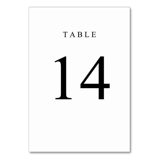 Numéro De Table Numéro de tableau simple - 14 (Par défaut)