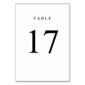 Numéro De Table Numéro de tableau simple - 17 (Par défaut)