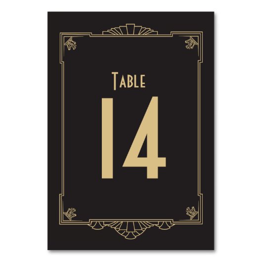 Numéro De Table Numéro de tableau Style Art Déco (Dos)