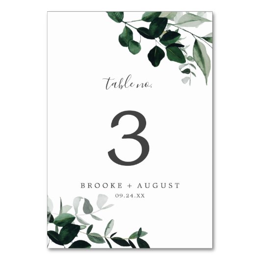 Numéro De Table Numéro du tableau Emerald Greenery (Par défaut)