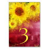 Numéro De Table *~* NUMÉRO DU TABLEAU Mariage de tournesol de Bour (Dos)