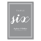 Numéro De Table Numéro du tableau Six | Réception de mariage blanc (Dos)