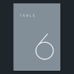 Numéro De Table Numéro minimaliste moderne Dusty bleu & blanc<br><div class="desc">Ce numéro de table minimaliste moderne est parfait pour les numéros de table mariages ou n'importe quel numéro de table de fête! Entièrement personnalisable !</div>