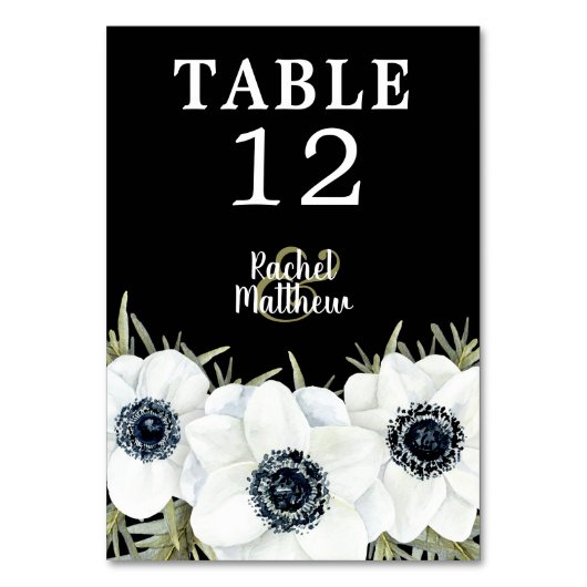 Numéro De Table Numéros de tableau botanique des anémones noirs et (Par défaut)