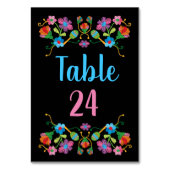Numéro De Table Numéros de tableau de broderie de festa mexicain (Dos)