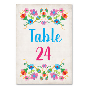 Numéro De Table Numéros de tableau de broderie de festa mexicain