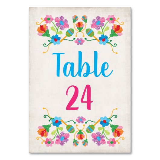 Numéro De Table Numéros de tableau de broderie de festa mexicain (Par défaut)