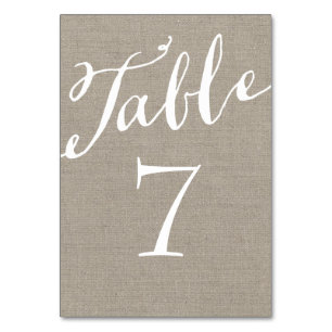 Numéro De Table Numéros de tableau de calligraphie chic de Burlap