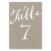 Numéro De Table Numéros de tableau de calligraphie chic de Burlap (Par défaut)