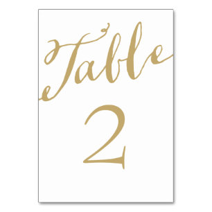Numéro De Table Numéros de tableau de calligraphie de type or et b