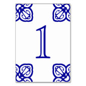 Numéro De Table Numéros de tableau de carreaux espagnols (Dos)