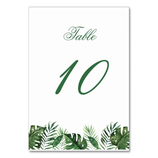Numéro De Table Numéros de tableau de feuille de palme tropicale (Par défaut)