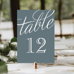 Numéro De Table Numéros de tableau de script élégants en ardoise e<br><div class="desc">Cartes de numéro de table simples et élégantes avec une police de script de style calligraphie. Customisez chaque carte avec vos numéros de table pour convenir à n'importe quelle taille mariage ou partie. Cliquez sur Customiser pour modifier la police et la couleur des numéros ou changer la couleur de l'arrière...</div>