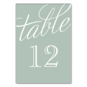 Numéro De Table Numéros de tableau de script élégants Sage et Blan (Dos)