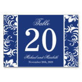 Numéro De Table Numéros de tableau des côtés Damas (bleu marine / (Dos)