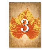 Numéro De Table Numéros de tableau des Mariages d'automne | Rustic (Dos)
