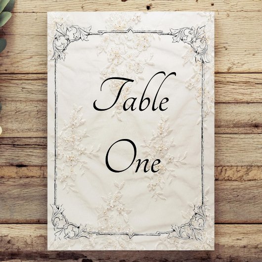 Numéro De Table Numéros de tableau des Mariages de dentelle brodés